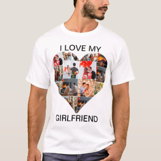 T-shirt Coeur personnalisé 16 photo collage J'aime ma peti