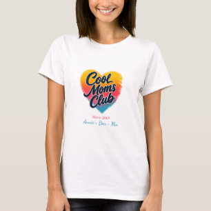 T-shirt Cœur personnalisé "Cool Moms Club"