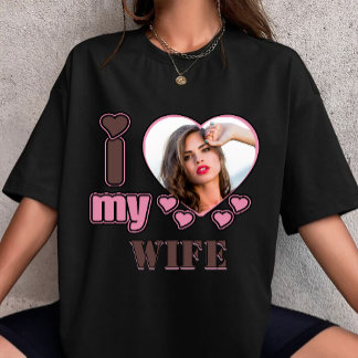 T-shirt Cœur personnalisé Je t'aime ma femme Photo