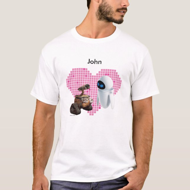 T-shirt Coeur Pixel WALL-E et Eve (Devant)