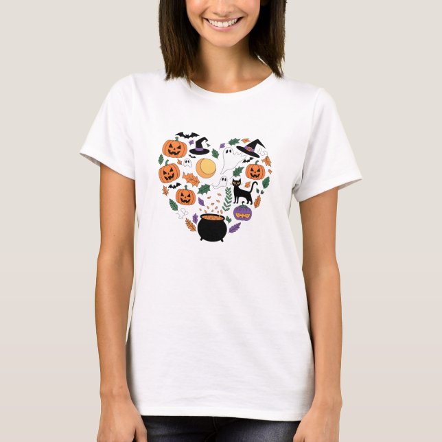 T-shirt Coeur plein d'Halloween (Devant)
