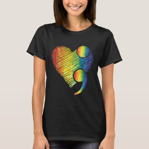 T-shirt Cœur Point-virgule Sensibilisation à la santé ment
