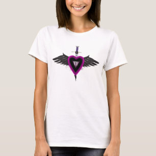 T-shirt coeur pourpre à ailes de l'amour