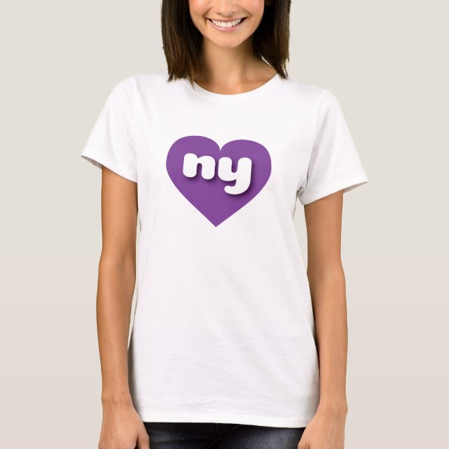 T-shirt Coeur pourpre de New York - J'aime n'importe qui (Devant)