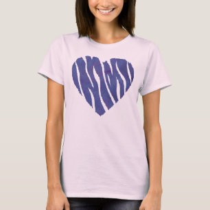 T-shirt Coeur pourpre Poster de animal Zebra