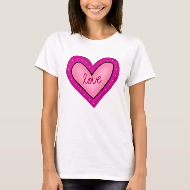 T-shirt Coeur rose (Devant)