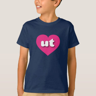 T-shirt Coeur rose chaud Utah - J'aime ut