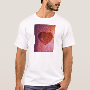 T-shirt coeur rose corail