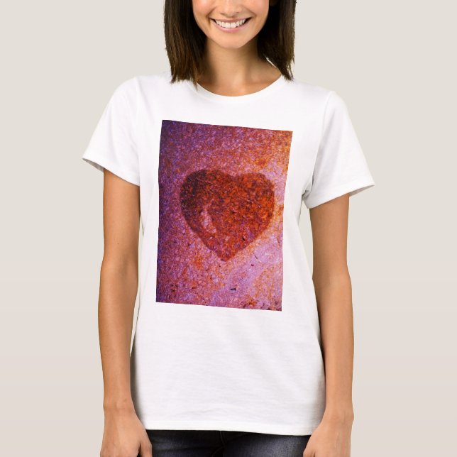T-shirt coeur rose corail (Devant)