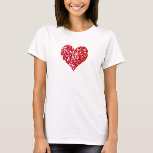 T-SHIRT COEUR ROSE ROUGE JE T'AIME NOËL SAINT-VALENTIN