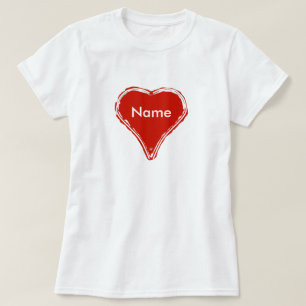 T-shirt Coeur rouge attendant un nom