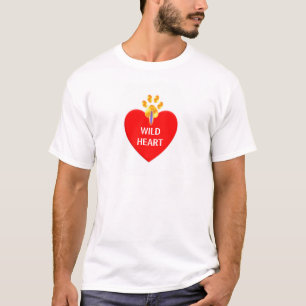 T-shirt Coeur rouge avec patte et calligraphie