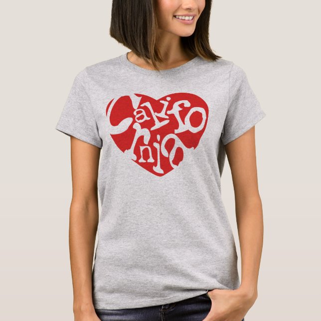 T-shirt Coeur rouge de la Californie (Devant)