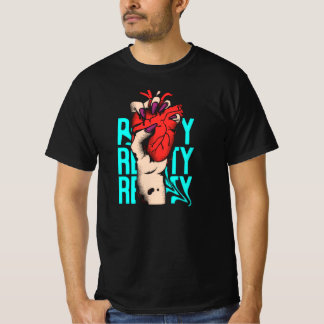 T-shirt Cœur rouge et bleu