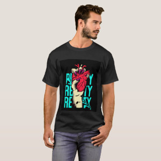 T-shirt Coeur rouge et bleu