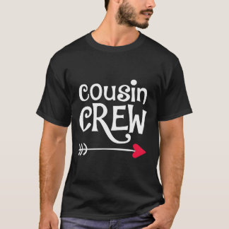 T-shirt Coeur Rouge Et Flèche Cousin Équipage Enfants Et F