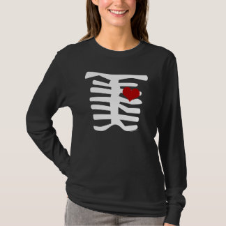 T-shirt Coeur rouge squelettique