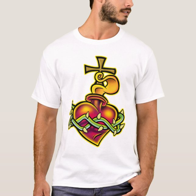 T-shirt Coeur sacré de tribal (Devant)
