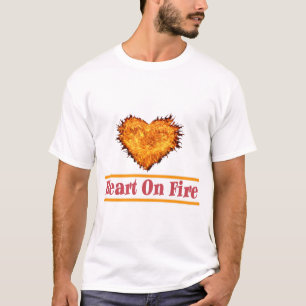 T-shirt Coeur sur le feu Word Art Design