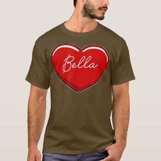 T-shirt Coeur tiré à la main BellaPrénom Coeurs I Love Bel