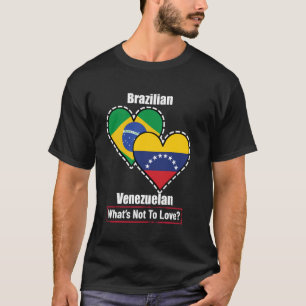 T-shirt Cœur vénézuélien brésilien Drapeaux Qu'est-ce qu'o