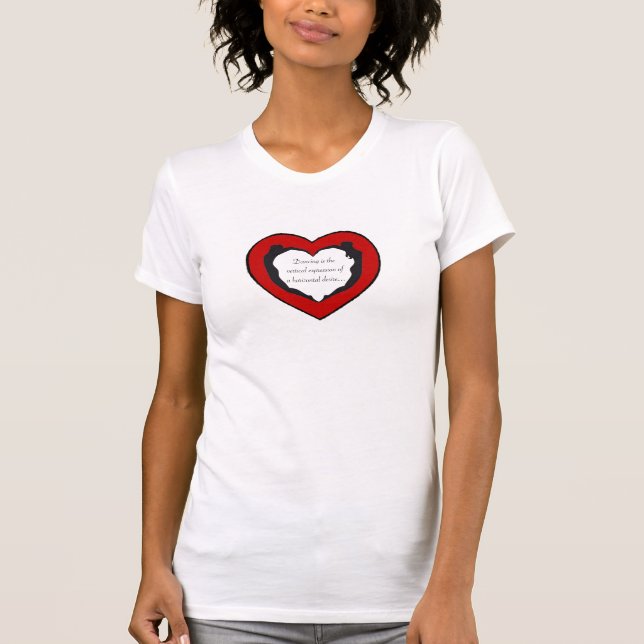 T-shirt Coeur vertical d'expression (Devant)
