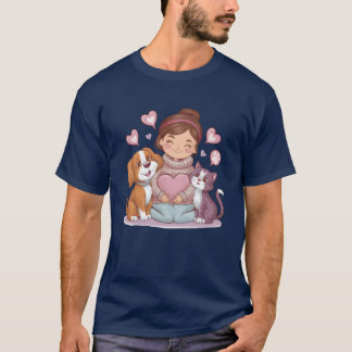 T-shirt Cœurs amour animal maman amour cadeau