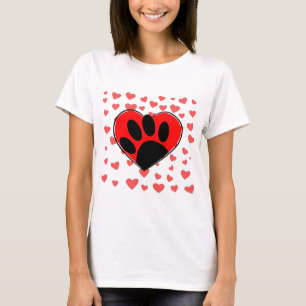 T-shirt Coeurs Amoureux de les chiens partout
