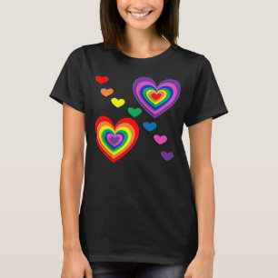 T-shirt Coeurs arc-en-ciel
