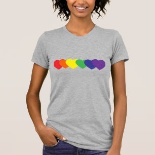 T-shirt Coeurs arc-en-ciel