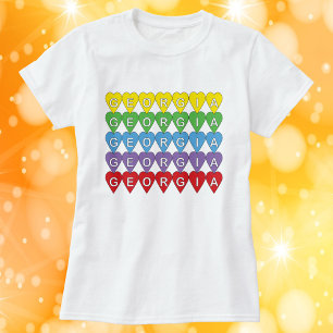 T-shirt Cœurs arc-en-ciel de Géorgie