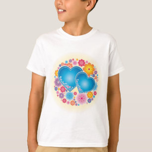 T-shirt Coeurs Bleus Floral