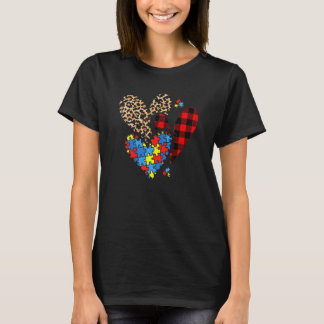 T-shirt Cœurs Buffalo à carreaux léopard Filles Enfants Au