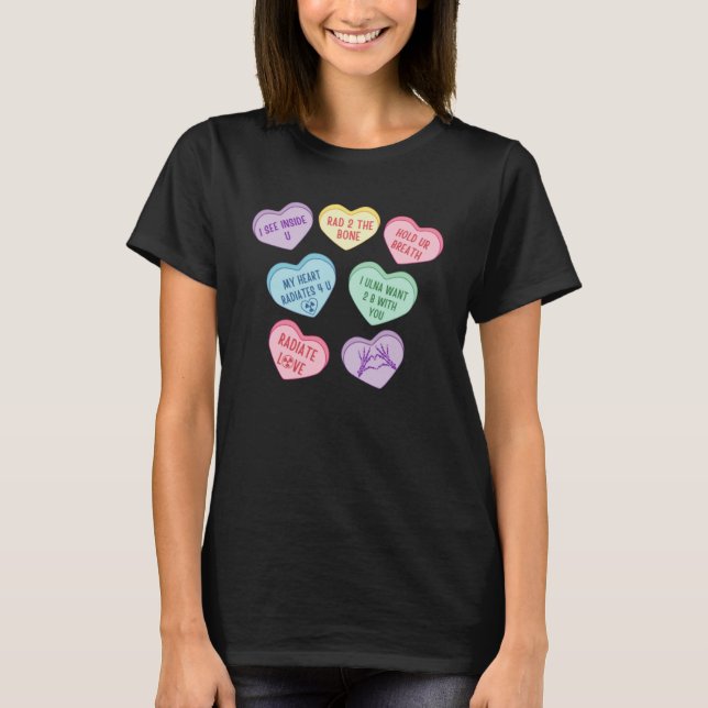 T-shirt Coeurs Candy X Ray Radiologie Tech Joyeux Valentin (Devant)
