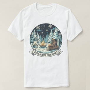 T-shirt Coeurs chauds Sentiers froids Artwork hivernal