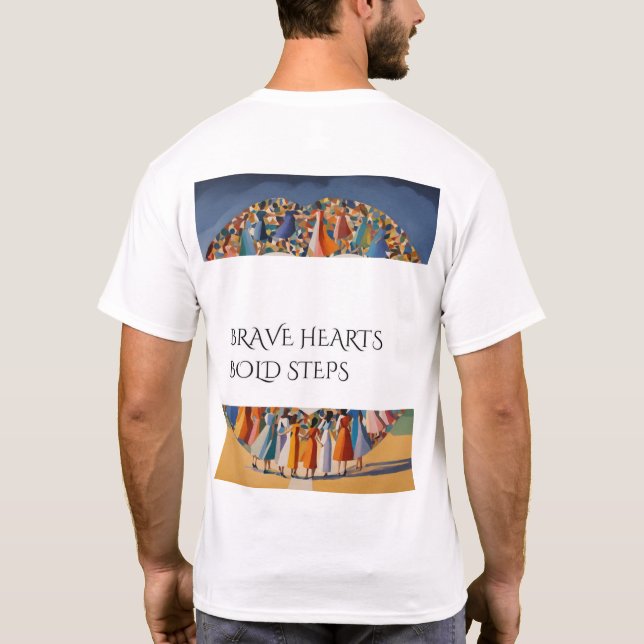 T-shirt Coeurs courageux, Étapes audacieuses - Aiguille de (Dos)