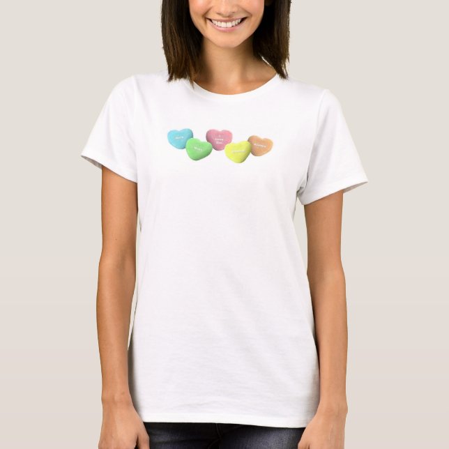 T-shirt Coeurs de bonbons Valentine (Devant)