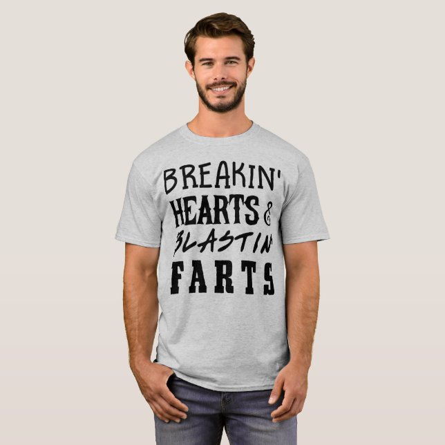 T-shirt Coeurs de cambriolage et pets de blastin (Devant entier)