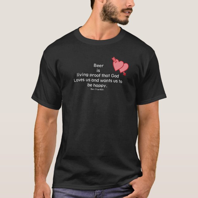 T-shirt Coeurs de citation de bière drôle (Devant)