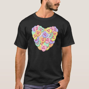 T-shirt Cœurs de conversation de bonbons vintage pour Anti