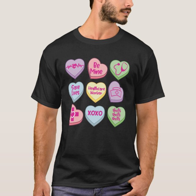 T-shirt Coeurs de conversation des travailleurs de la sant (Devant)