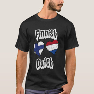 T-shirt Cœurs de drapeau finlandais néerlandais Finlande P