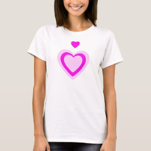 T-SHIRT COEURS DE FUCHSIA ROSE CLAIR
