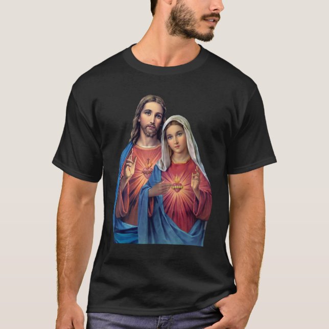 T-shirt Coeurs de Jésus et Marie très proches (Twin (Devant)