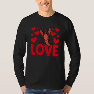 T-shirt Cœurs de la Saint-Valentin Amour Écrevisses Animal