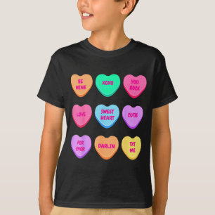 T-shirt cœurs de la Saint-Valentin bonbons être valentin f