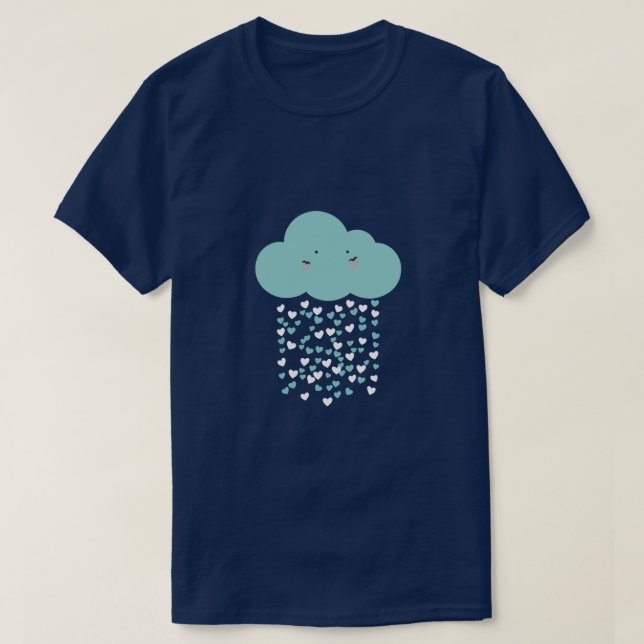 T-shirt Coeurs de pluie nuageuse (Design devant)