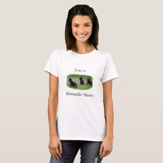 T-shirt Coeurs de rottweiler