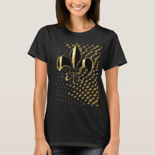 T-shirt Coeurs d'or noirFleur de Lis