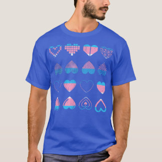 T-shirt Coeurs Drapeau Transseual Mois de la Fierté Trans 